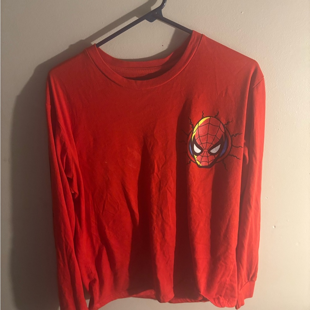 Red Spider-Man Graphic Long Sleeve Shirt